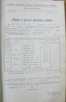 Zápis o první zkoušce státní bratra Jaroslava Zápis o první zkoušce státní bratra Jaroslava
